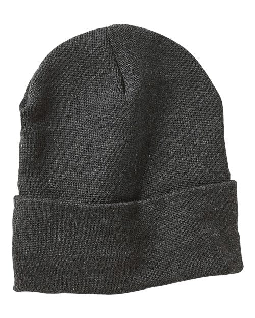 Custom Sportsman SP12FL 12" Utility Beanie | Industrial Safety Hat - Heather Charcoal - The Luua Company
