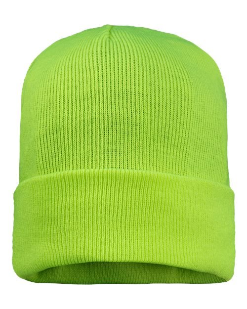 Custom Sportsman SP12FL 12" Utility Beanie | Industrial Safety Hat - Safety Yellow - The Luua Company