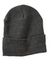 Custom Sportsman SP12SL 12" Sherpa Lined Beanie | Insulated Knit Hat - Heather Charcoal - The Luua Company