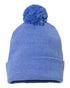 Custom Sportsman SP15 12" Pom - Pom Beanie | Cuffed Knit Winter Hat - Heather Royal - The Luua Company