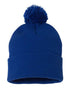Custom Sportsman SP15 12" Pom - Pom Beanie | Cuffed Knit Winter Hat - Royal Blue - The Luua Company