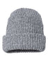 Custom Sportsman SP90S 12" Slouch Beanie | Relaxed Thin Knit Lifestyle Hat - Grey/ White Speckled - The Luua Company