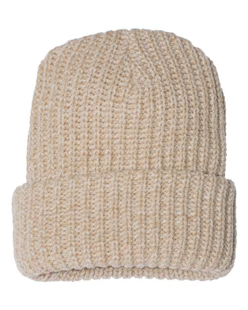 Custom Sportsman SP90S 12" Slouch Beanie | Relaxed Thin Knit Lifestyle Hat - Oatmeal - The Luua Company