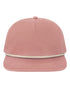Five - Panel Rope Cap - Rose/ Cream - The Luua Company