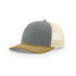 Custom Richardson 112 Trucker Hat | Leather Patch Hats - Heather Grey/ Birch/ Amber Gold - The Luua Company