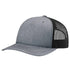Custom Richardson 112FP Seamless 5-Panel Trucker with Leather Patch in Heather Grey/ Black - The Luua Company