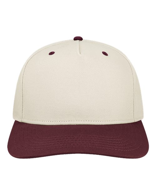 Heritage Twill Cap - Stone/ Maroon - The Luua Company