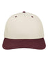 Heritage Twill Cap - Stone/ Maroon - The Luua Company