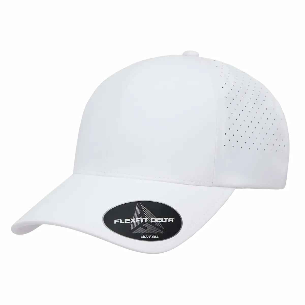 Custom Flexfit 180AP Delta Perforated Cap | Seamless Water-Resistant Tech Hat - White - The Luua Company