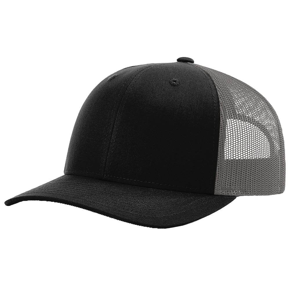 Richardson 115 Custom Hat | Low Profile Trucker in Black/ Charcoal - The Luua Company