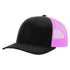 Richardson 115 Custom Hat | Low Profile Trucker in Black/ Neon Pink - The Luua Company