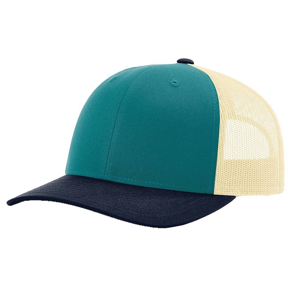 Richardson 115 Custom Hat | Low Profile Trucker in Blue Teal/ Birch/ Navy - The Luua Company