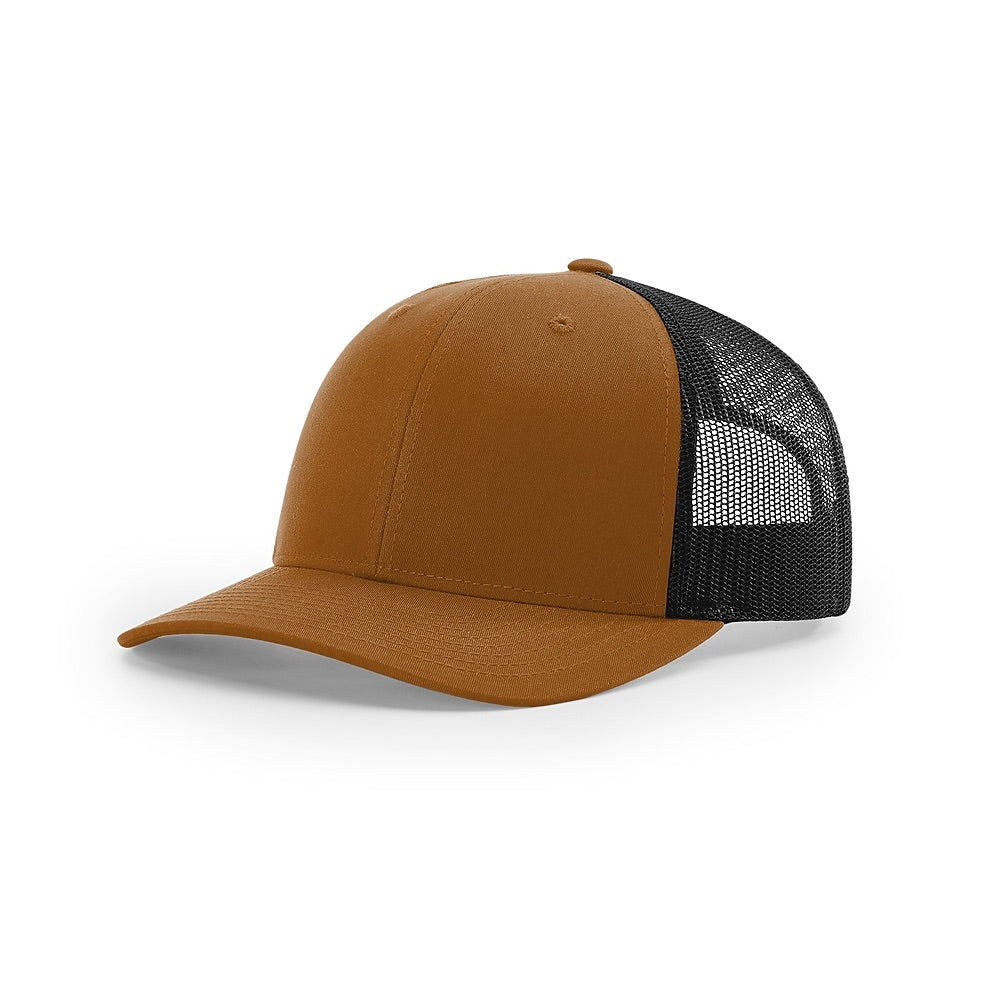 Richardson 115 Custom Hat | Low Profile Trucker in Carmel/ Black - The Luua Company