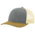 Richardson 115 Custom Hat | Low Profile Trucker in Heather Grey/ Birch/ Amber Gold - The Luua Company