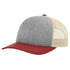 Richardson 115 Custom Hat | Low Profile Trucker in Heather Grey/ Birch/ Cardinal - The Luua Company