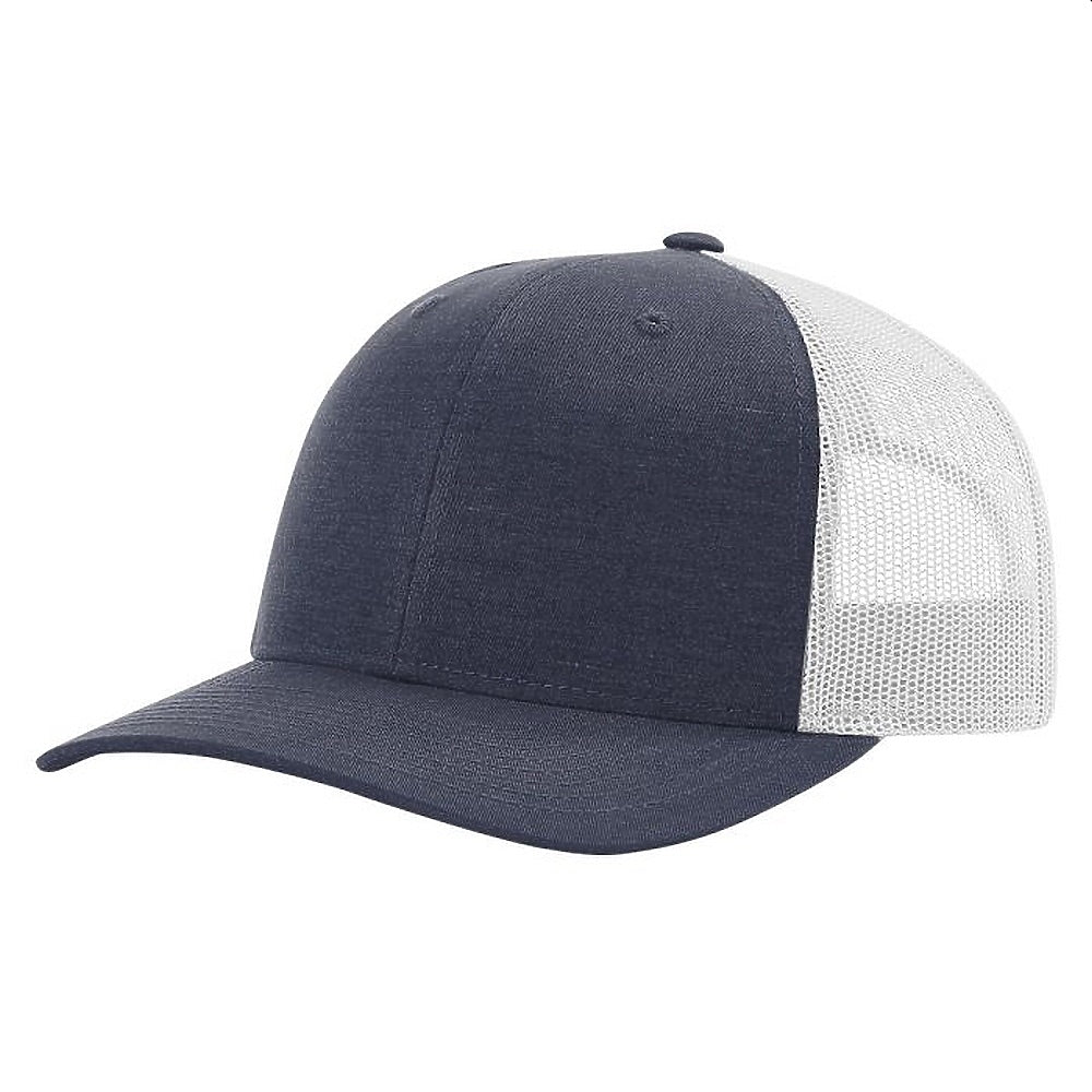 Richardson 115 Custom Hat | Low Profile Trucker in Heather Navy/ Light Grey - The Luua Company