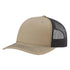 Custom Richardson 112FP Seamless 5-Panel Trucker with Leather Patch in Khaki/ Coffee - The Luua Company