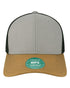 Mid - Pro Snapback Trucker Cap - Grey/ Caramel/ Black - The Luua Company