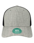 Mid - Pro Snapback Trucker Cap - Melange Grey/ Black - The Luua Company