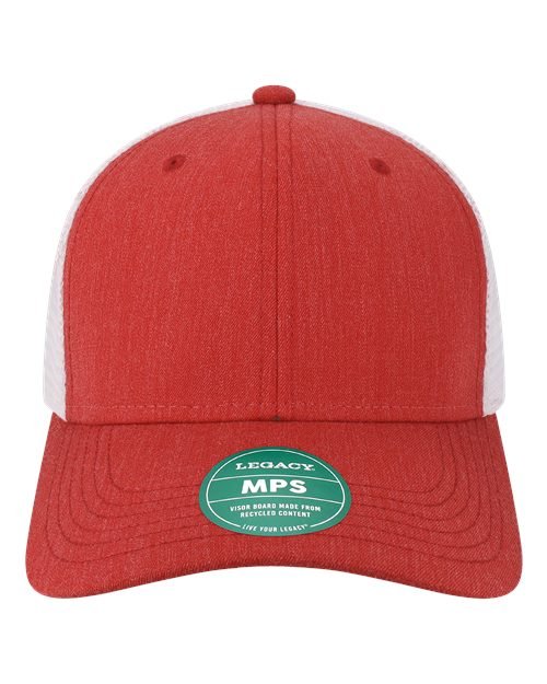 Mid - Pro Snapback Trucker Cap - Melange Scarlet/ White - The Luua Company