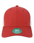 Mid - Pro Snapback Trucker Cap - Melange Scarlet/ White - The Luua Company