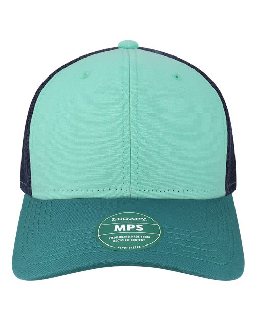Mid - Pro Snapback Trucker Cap - Mint/ Marine/ Navy - The Luua Company