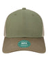 Mid - Pro Snapback Trucker Cap - Olive/ Dark Olive/ Dark Khaki - The Luua Company