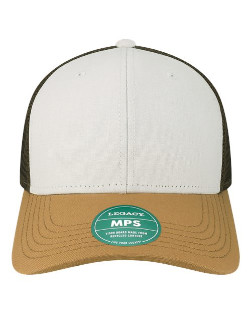 Mid - Pro Snapback Trucker Cap - White/ Caramel/ Brown - The Luua Company