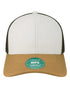 Mid - Pro Snapback Trucker Cap - White/ Caramel/ Brown - The Luua Company