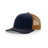 Custom Richardson 112 Trucker Hat | Leather Patch Hats - Navy/ Carmel - The Luua Company