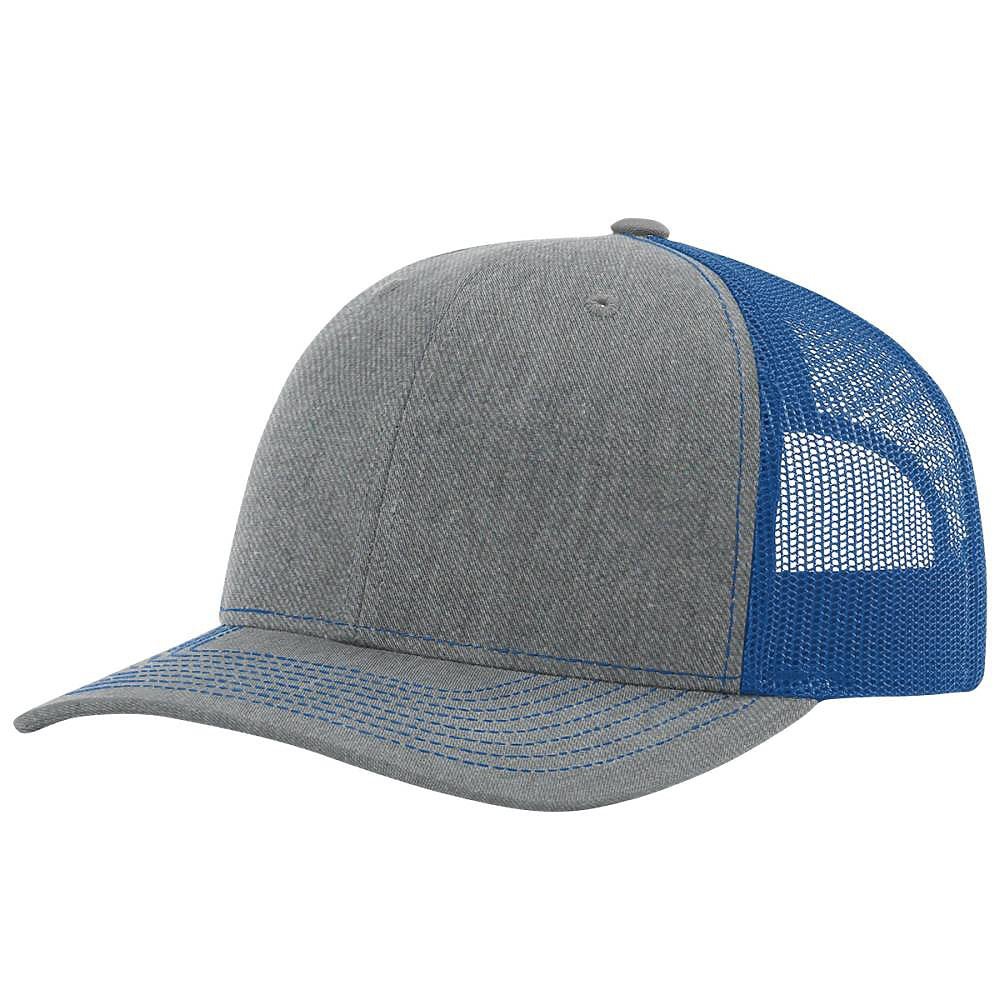 Patriot Edition Richardson 112 trucker with PVC patches in Heather Grey/Royal - The Luua Company