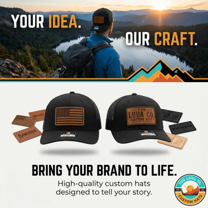 Richardson 112 trucker hat with full grain leather patch