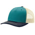 Custom Richardson 112FP Seamless 5-Panel Trucker with Leather Patch in Black/ White - The Luua Company