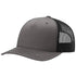 Custom Richardson 112FP Seamless 5-Panel Trucker with Leather Patch in Charcoal/ Black - The Luua Company