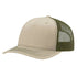 Custom Richardson 112FP Seamless 5-Panel Trucker with Leather Patch in Pale Khaki/ Loden - The Luua Company