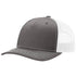 Custom Richardson 112FP Seamless 5-Panel Trucker with Leather Patch in Charcoal/ White - The Luua Company
