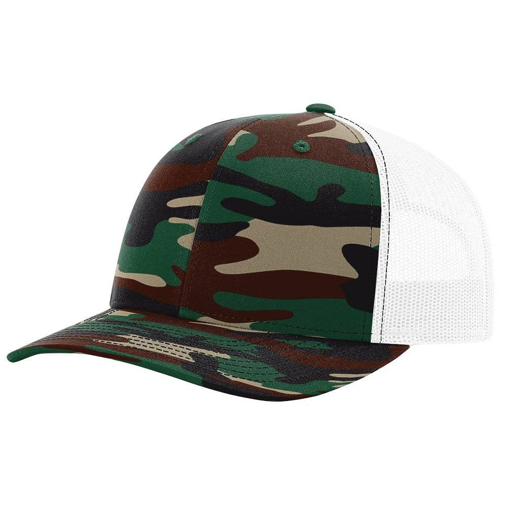 Richardson 112P - Camo Trucker Hat Snapback Caps - The Luua Company