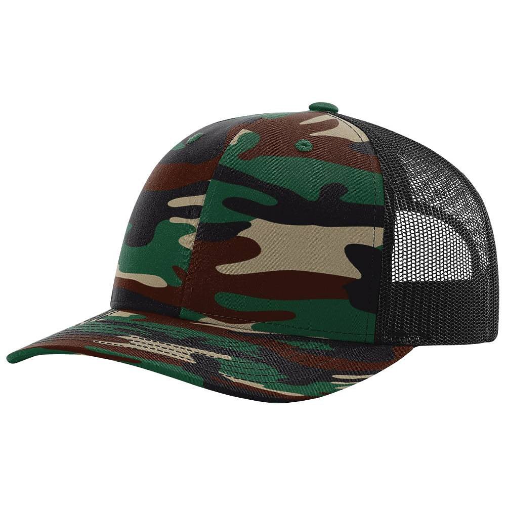 Richardson 112P - Camo Trucker Hat Snapback Caps - The Luua Company