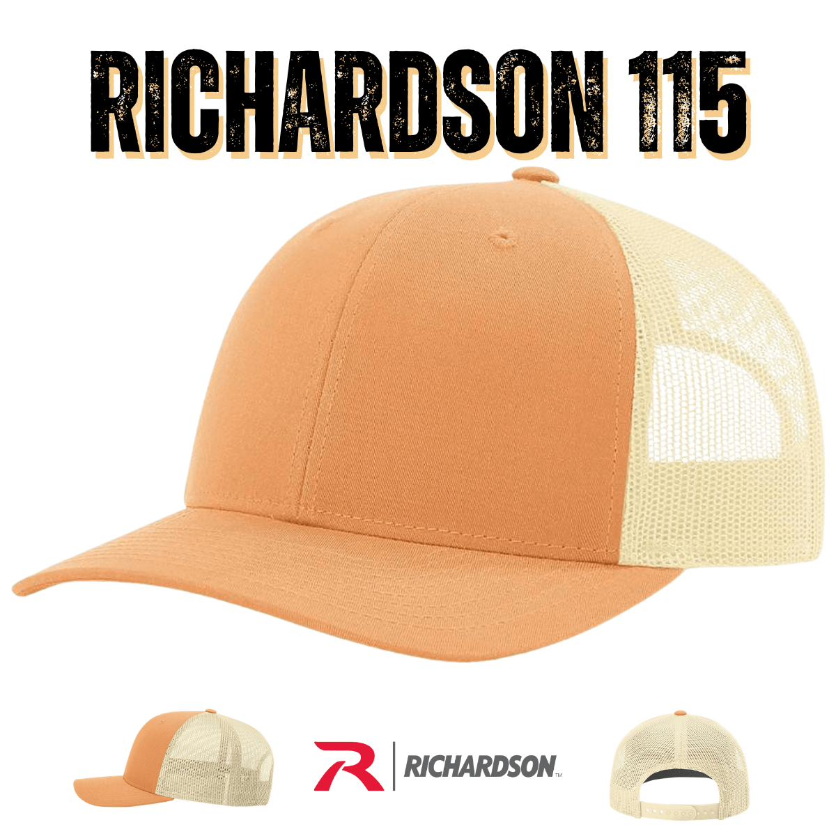 Richardson 115 Custom Hat | Low Profile Trucker - Aruba Blue/ Birch - The Luua Company