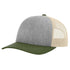 Richardson 115 Custom Hat | Low Profile Trucker in Heather Grey/ Birch/ Army Green - The Luua Company