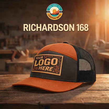 Richardson 168 - Flat Bill Hi-Profile 7 Panel Trucker Hats