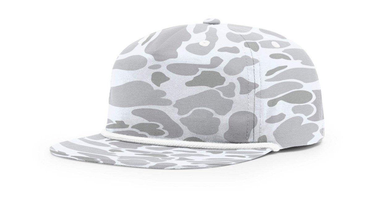 Richardson 256P Umpqua Camo – Personalized Leather Patch "Grandpa" Hat in BLIZZARD DUCK CAMO W/ WHITE - The Luua Company
