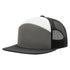 Richardson 168 - Flat Bill Hi - Pro 7 Panel Trucker Hats in Charcoal/ Black/ White - The Luua Company