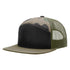 Richardson 168 - Flat Bill Hi - Pro 7 Panel Trucker Hats in Black/ Camo/ Loden - The Luua Company