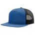 Richardson 168 - Flat Bill Hi - Pro 7 Panel Trucker Hats in Royal/ Black - The Luua Company