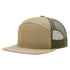 Richardson 168 - Flat Bill Hi - Pro 7 Panel Trucker Hats in Pale Khaki/ Loden - The Luua Company