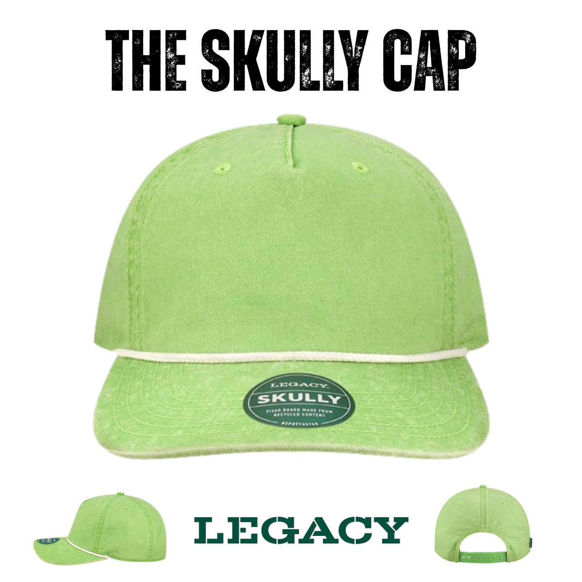Custom Legacy SKULLY Cap | Vintage 5-Panel Rope Hat