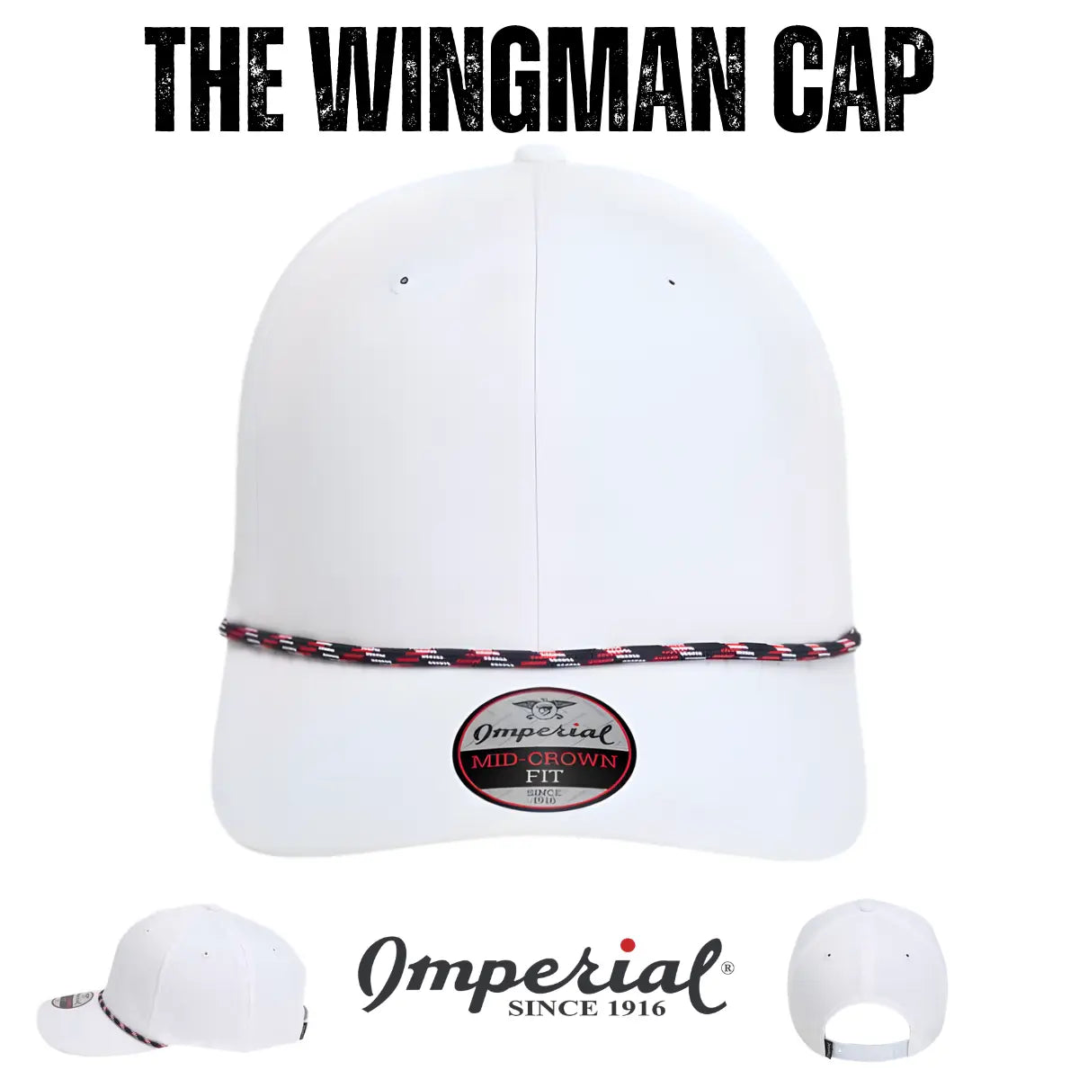 Custom Imperial 7054 "The Wingman" Cap – Structured 6-Panel Performance Rope Hat
