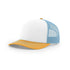 Custom Richardson 112 Trucker Hat | Leather Patch Hats - White/ Columbia Blue/ Yellow - The Luua Company