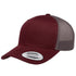 Custom Yupoong 6606 Retro Trucker Hat | Personalized Leather Patch Cap in maroon/grey - The Luua Company